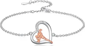 Volleyball/Tennis/Golf Bracelet 925 Sterling Sliver Heart Sports Bracelets Jewelry Gifts for Women Mom Lover Player