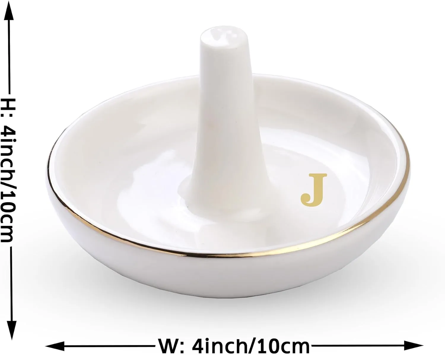 Wedding Ring Holder Dish Initial J, Birthday Gifts for Women Friends Sisters, Engagement Wedding Gifts for Bride, Bridesmaid Gifts, Monogrammed Gifts for Women Girls Trendy Stuff Room Decor Aesthetic