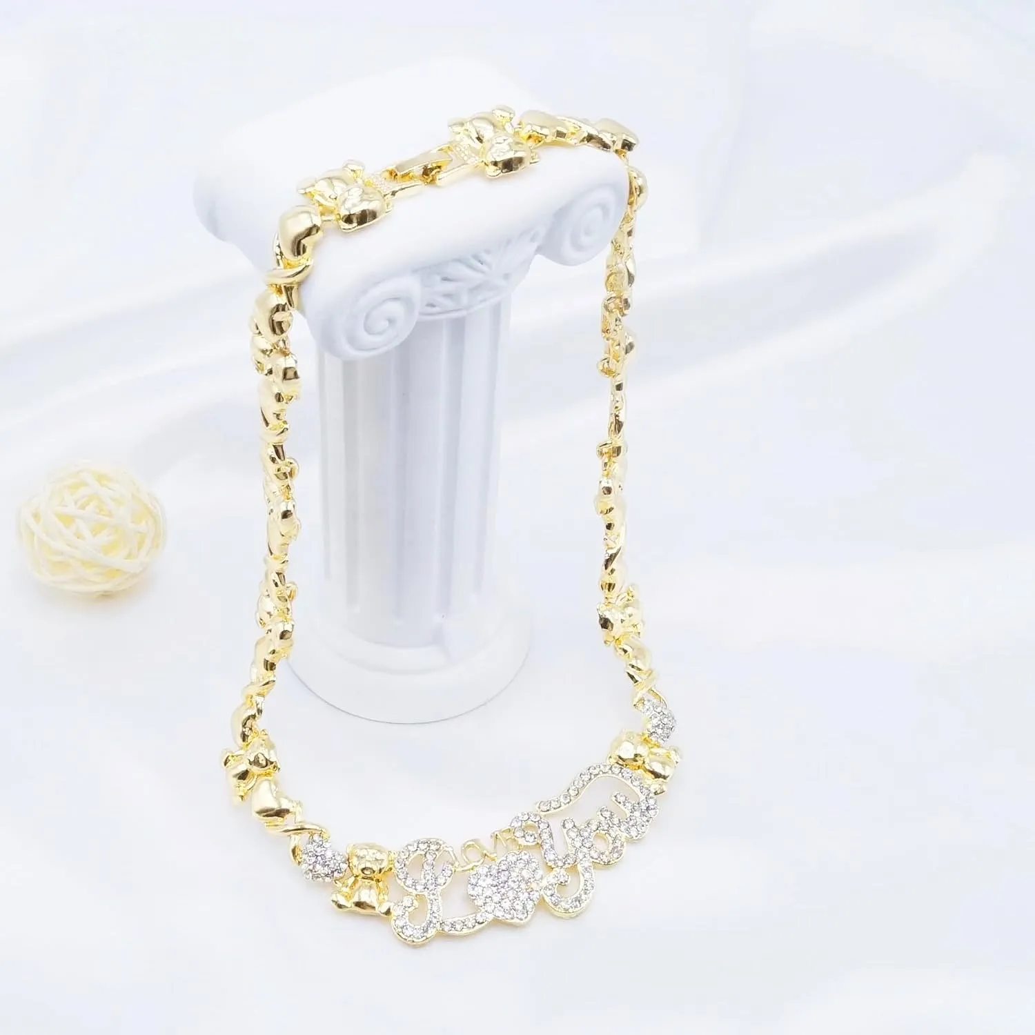 Woman Jewelry Sets Gold Jewelry Sets XOXO Women's Gold Jewelry Fashion Jewelry Necklaces Earrings Woman Accessories Bracelets Jewelry Gifts Love Necklaces