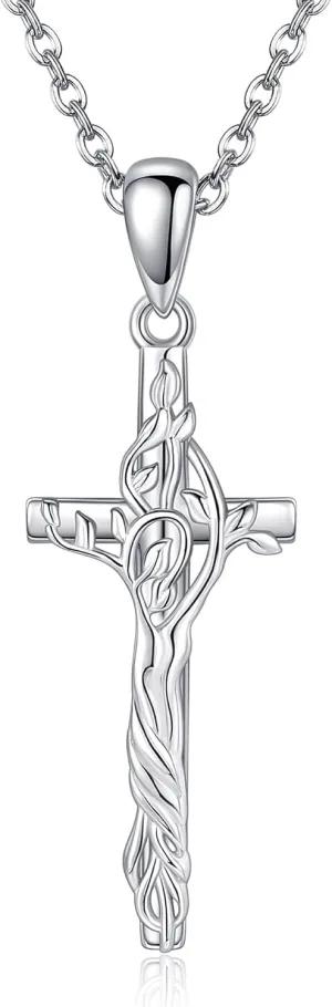 Women's Sunflower/Rose Cross Necklace 925 Sterling Silver Delicate Sunflower Pendant Ladies Mum Sunflower/Rose Gift