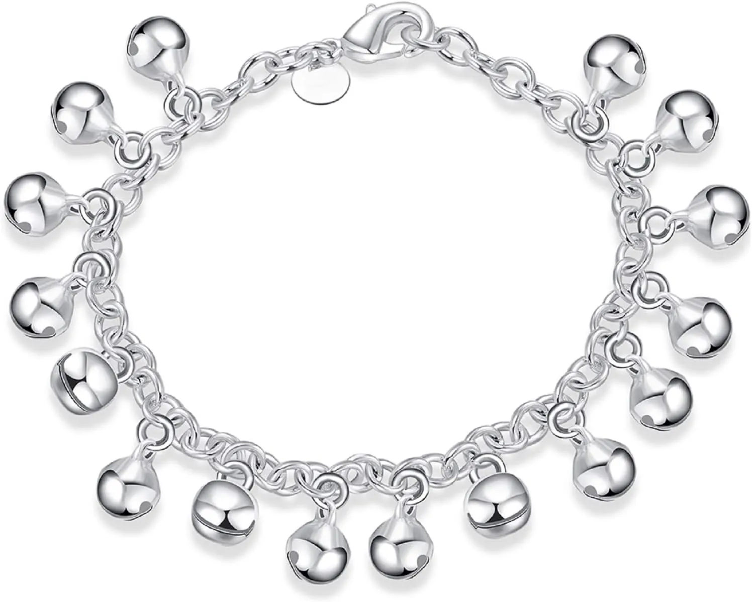 Yaya Bell Bracelets for Women 925 Sterling Silver Adjustable Bells Chain Bracelet/Anklet for Gift Jingle Bells Bead Charm Lady Jewelry