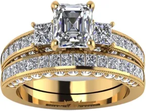 Yellow Gold Filled Bridal Sets Marquise cut Cz Engagement Ring 2pcs Womens Wedding Ring Sets