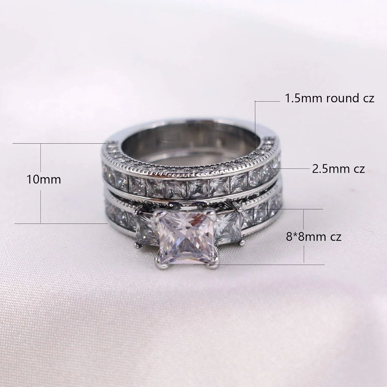Yellow Gold Filled Bridal Sets Marquise cut Cz Engagement Ring 2pcs Womens Wedding Ring Sets