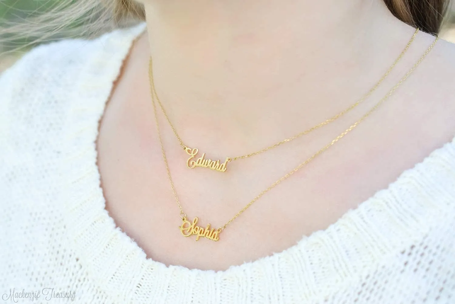 Yoke Style Custom Name Necklace for Women, Customized Nameplate Necklace Dainty Personalized Jewelry Gifts for Girlfriend, Mom