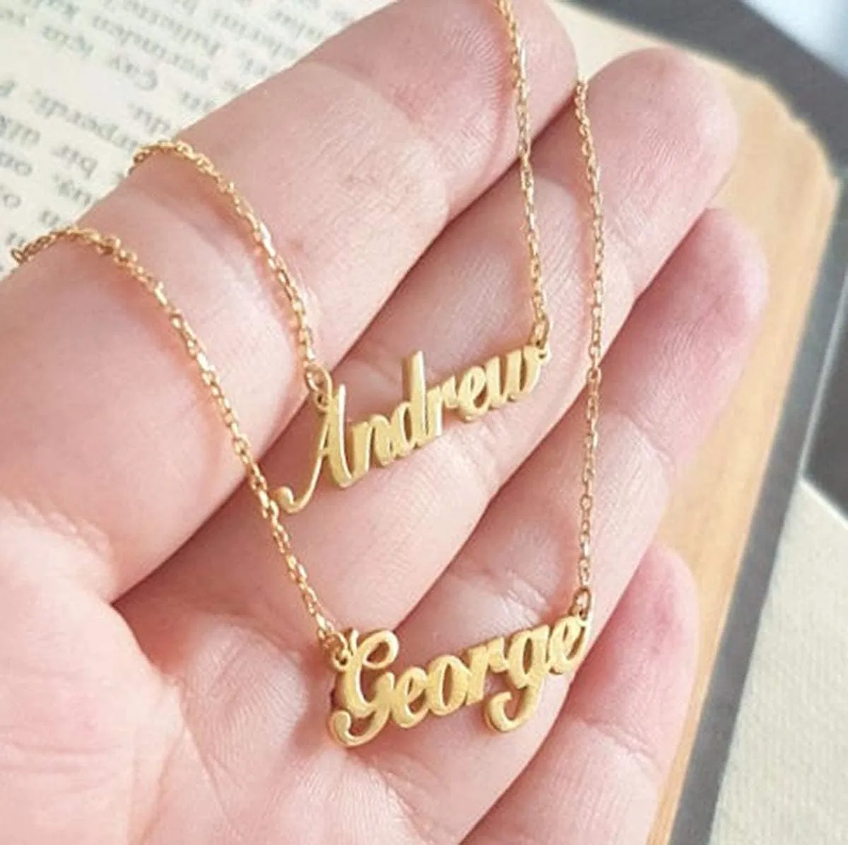 Yoke Style Custom Name Necklace for Women, Customized Nameplate Necklace Dainty Personalized Jewelry Gifts for Girlfriend, Mom