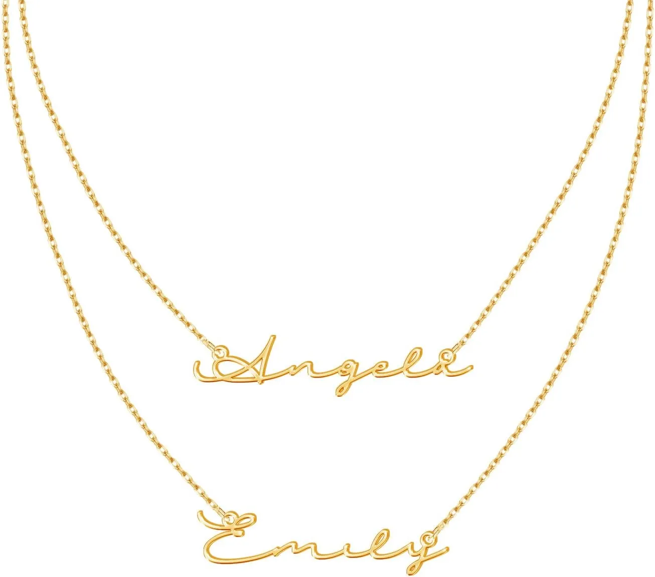 Yoke Style Custom Name Necklace for Women, Customized Nameplate Necklace Dainty Personalized Jewelry Gifts for Girlfriend, Mom
