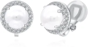 YOQUCOL 8MM Cubic Zirconia Crystal Clip On Stud Earrings Round Non Pierced Earrings for Women