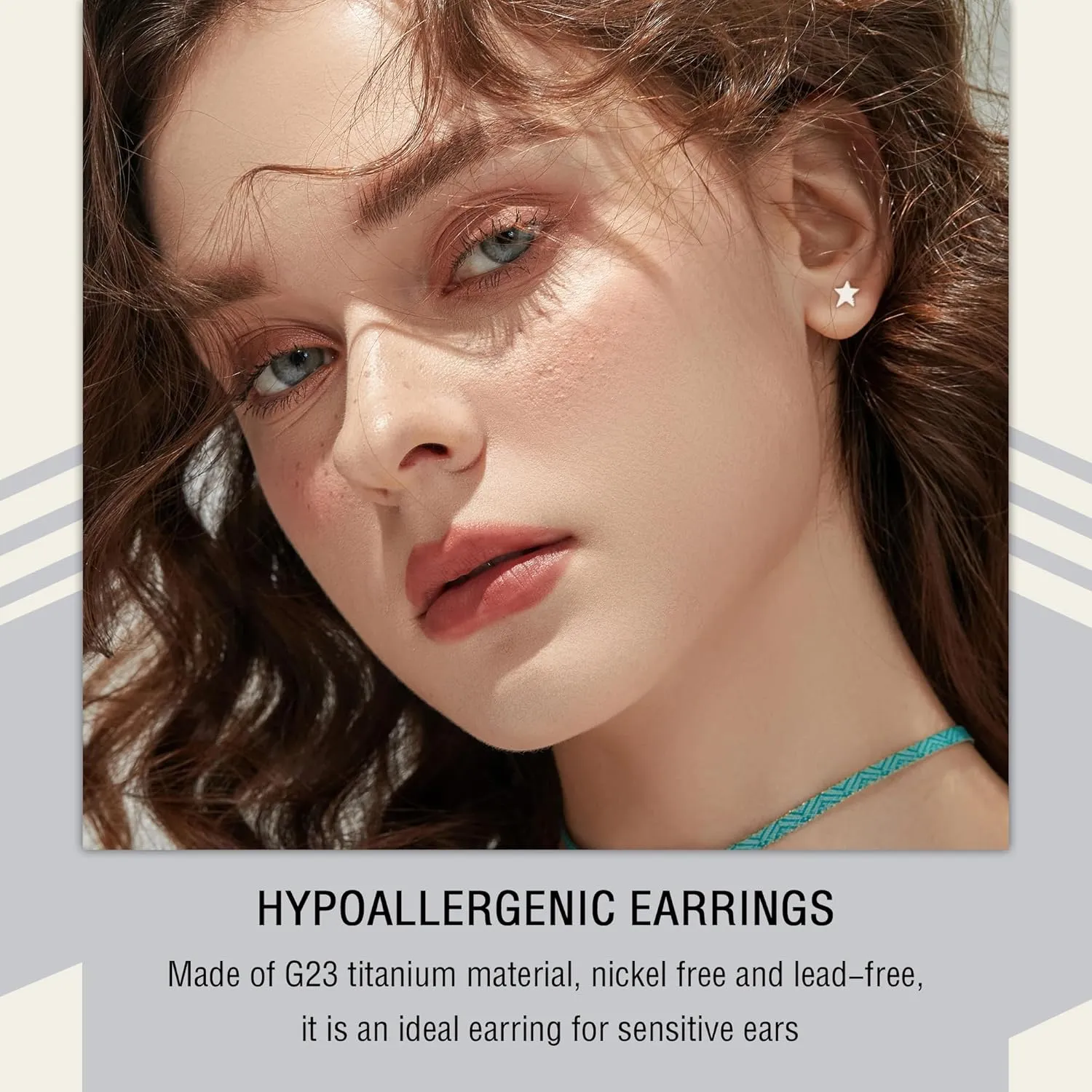 ZDE Women Flat Back Heart Earrings Non-Nickel Heart Earrings Titanium Hypoallergenic Cartilage Earrings Stud for Sensitive Ears Simple Classic 5mm Flat Stud Earring