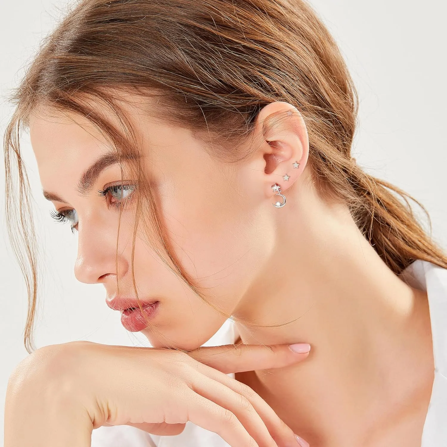 ZDE Women Flat Back Heart Earrings Non-Nickel Heart Earrings Titanium Hypoallergenic Cartilage Earrings Stud for Sensitive Ears Simple Classic 5mm Flat Stud Earring