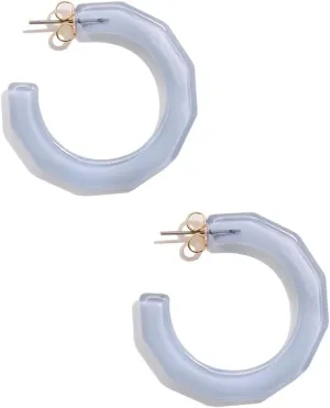 ZENZII Colorful Resin Acrylic Textured Flat Hoop Earring for Women