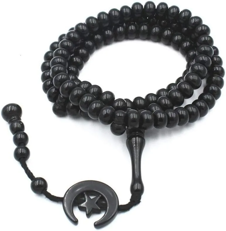 zuoshini 99 Muslim Prayer Beads, Islamic Prayer Beads, Arabic Bracelets, Eid al-Fitr Gifts for Women Men, 2 Colors
